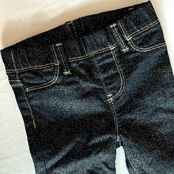 🆕Jordache Girls 2T Glitter Sparkle Dark Wash Denim Jean Style Stretch Jeggings - Picture 6 of 12